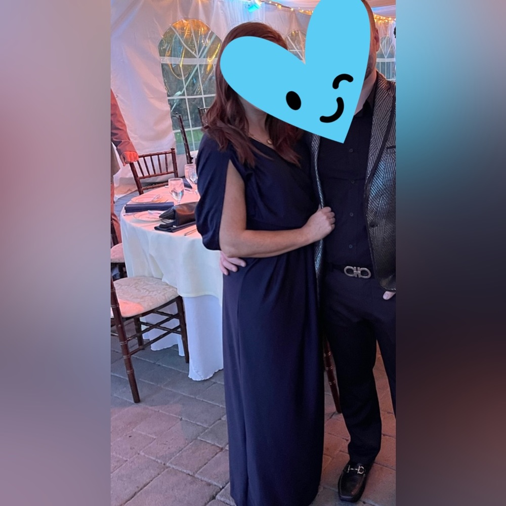 Elegant Long Navy Dress